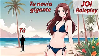 JOI hentai grove una mujer gigante Audio Roleplay en espantildeol