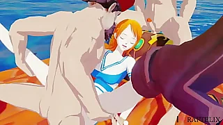 One Piece 3D  Sex Parody  Nami Gangbang