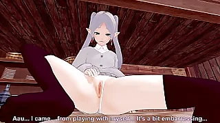 Sousou no Frieren Фрирен решила подработать в бардели она страстно скачет на члене клеента и наслаждается этим!  Неполная версия