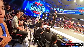 Muay Thai fight night and horny mating after be proper of this big botheration Thai girlfriend hottie