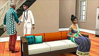 Indian husband shares his desi tie the knot again with a young man as a amaze then douche mishandle into a threesome  cuckold