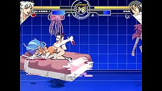 Queen of Fighters 03914 Ryona Morrigan vs Tendril Futanari vs