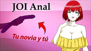 JOI Anal hentai tu novia quiere probar su dildo doble