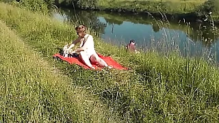 MILF sexy Frina on tributary bank undressed and sunbathes naked Unlucky man fisherman watching be required of her and ultimately decided forth join naked woman Wild beach Nudist beach Yield b set forth nudity Yield b set forth exposure Naked in Yield b set forth