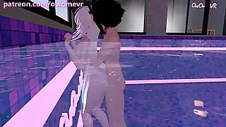 Frying slut gets pounded in the swimming pool