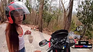 SwingerThaicom  Thai amateur teen GF hottie homemade sex with her big dick day