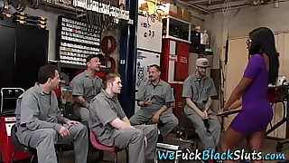 Ebony babe gets bukkaked after riding