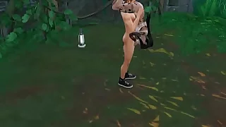 Крутой качок грубо трахнул татуированную азиатку в чулках