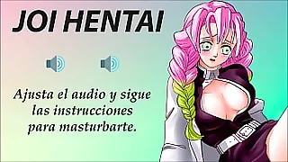 JOI hentai con Mitsuri Super Gangbang En espantildeol