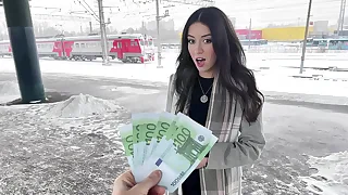 Public Intermediary  Beauty fucks on the train for money