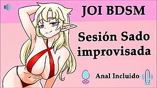 JOI hentai sesioacuten sado improvisada voz espantildeola