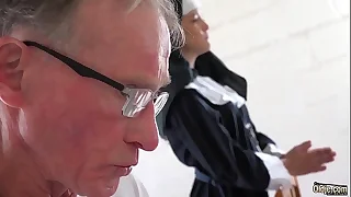 XXX young nun has sex for the cunning time with a grandpa in the matter of the confessional