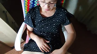 Korean dweeb girl rides my flannel to get cum inside her pussy