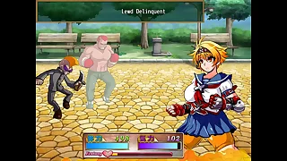 Kamikaze Kommittee Ouka RPG Hentai sex game Ep1 Affray bad bully guys with downcast karate pose