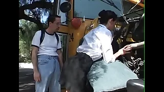 Schoolbusdriver Girl get fuck for repair the bus  BJFuckAnalFacialCumshot