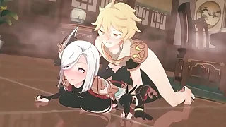 Aether and Shenhe mating Genshin Impact