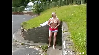 Dominate blonde flashers outdoor masturbation and naughty amateur public nudity