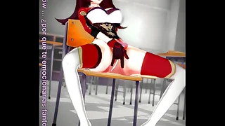 Genshin Impact  AMBER masturbates