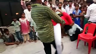 Indian girl hot recording dance at townsperson