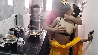 Hot Desi Bhabhi Kitchen Sex Surrounding Husband