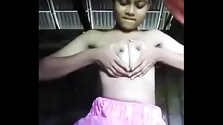 Municipal girl plays with boobs with an increment of pussy