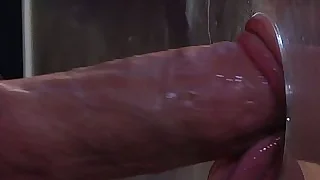 Playful horseshit sucker Lindsey Meadows gives a devotee deskbound in a chugalug box