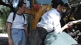 Schoolbusdriver Girl win ladylove be required of ameliorate hammer away crammer  BJFuckAnalFacialCumshot