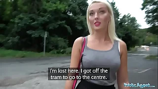 Public Factor Blonde Gets Fucked Wide of a Lost Stranger