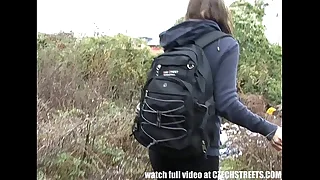 Czech Ungentlemanly Outdoor SEX for Cash