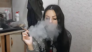 My fetish girlfriend smokes and watches me have sex far another girl  Lesbian Illusion Girls