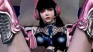 3D cute cosplay slut wearing sexy unmentionables got her wet pussy fucked so hard