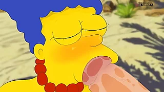 Marge on a starkers beach !The Simpsons New Exhilaration ಥ ಥ  Dsanimatin HENTAI !